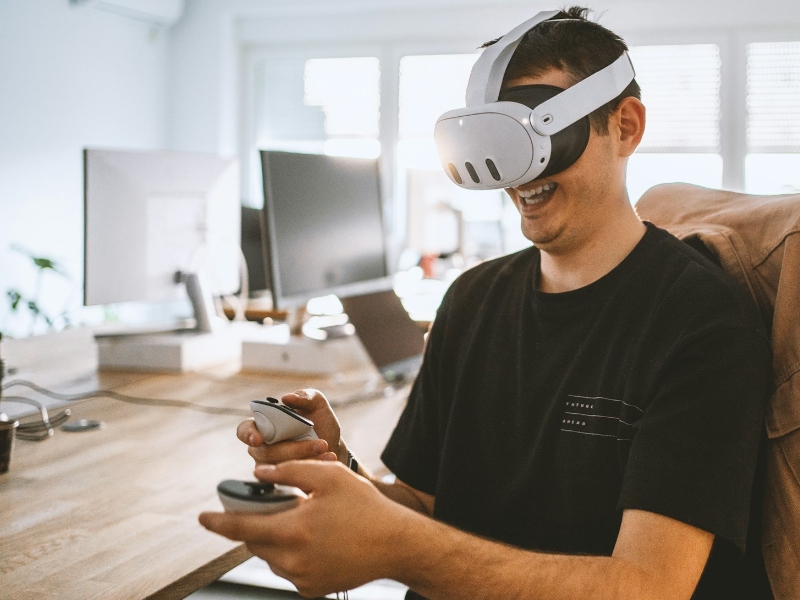 Person playing on a VR headset