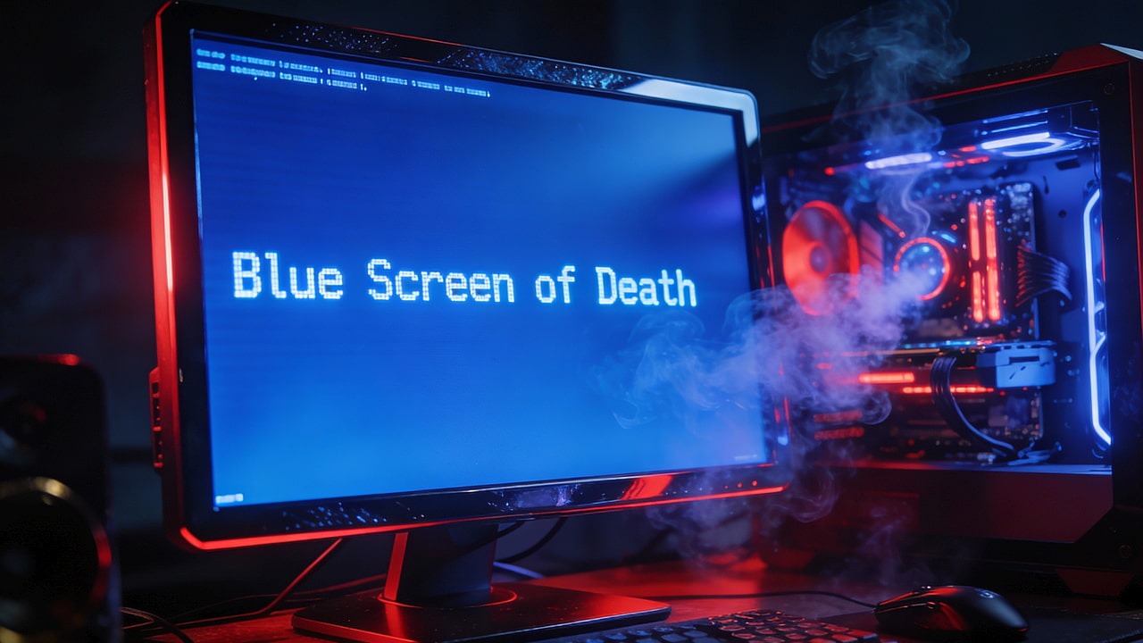 A Bricked Windows Pc With The Blue Screen Of Death