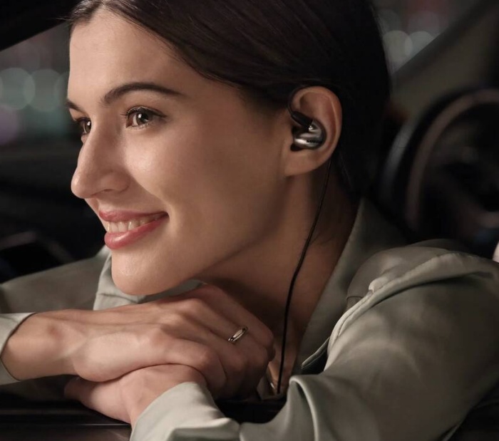 View of Shure SE846 Gen 2 earphones with balanced armature drivers.