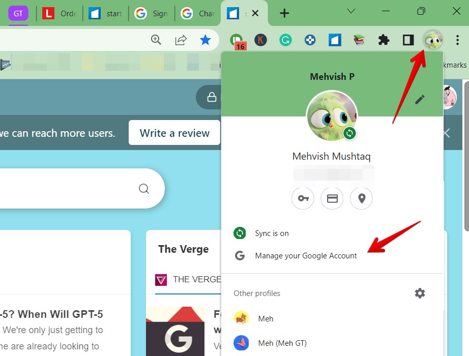 Chromebook Google Account Info