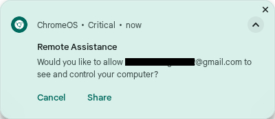 Chromeos Confirmation For Screen Share