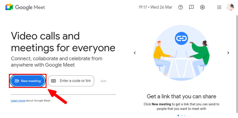 Create Meeting In Google Meet