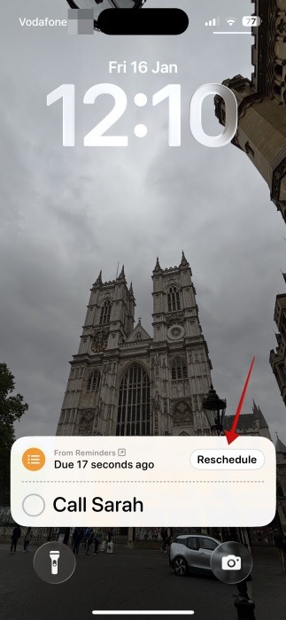 Critical Reminders iPhone Reschedule