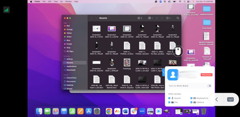 Deskin Mobile App In Use