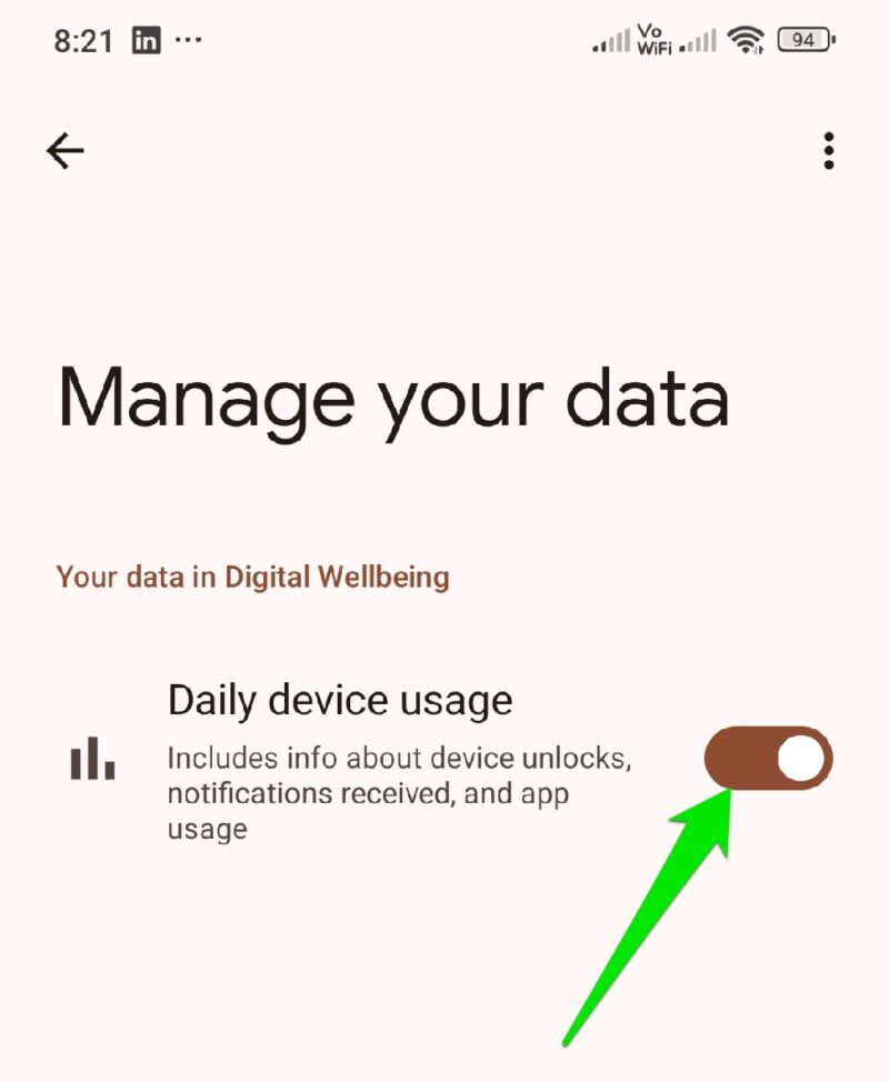Disabling Device Usage tracking for Digital Wellbeing