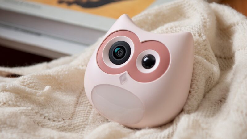 Camera on a blanket.