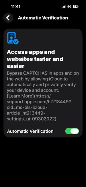 Enable Automatic Verification Iphone