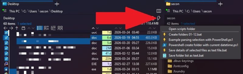 Adding scripts in OneCommander.