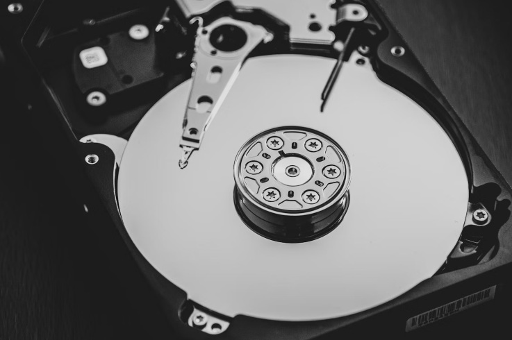 Close up of internal HDD.