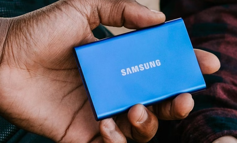 Blue Samsung SSD.