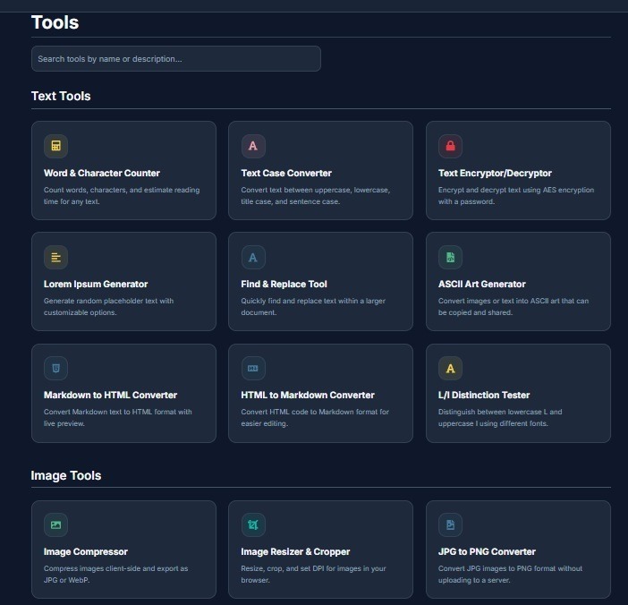 Tools in categories on McStumble.