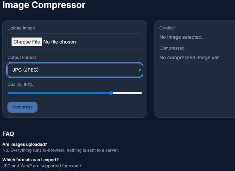 Compressing an image in McStumble.