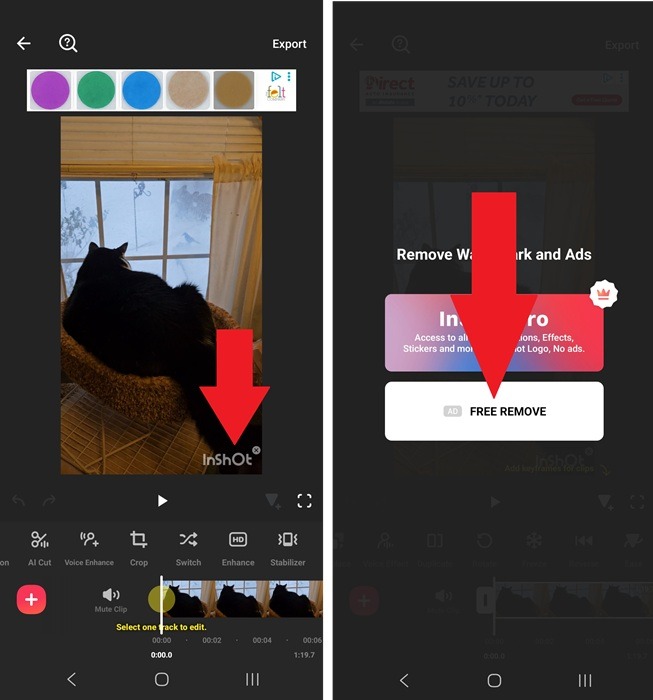 Removing InShot watermark.