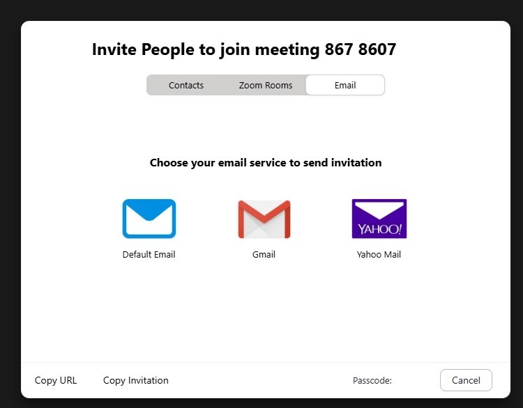 Inviting participants to your Zoom meeting.