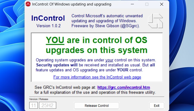 InControl Windows App interface