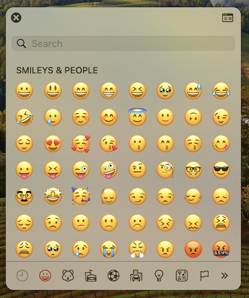 macos emoji overview