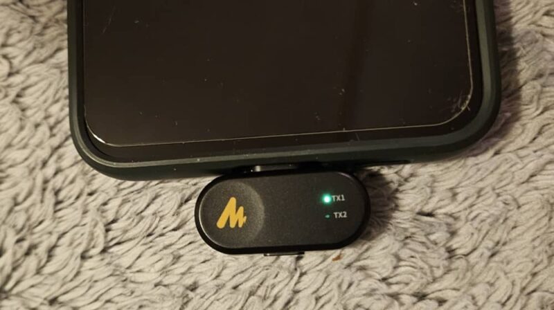 USB dongle attached to phone.