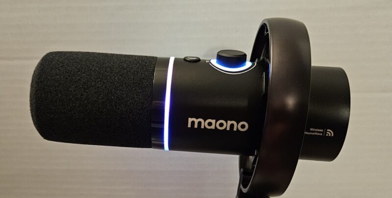 RGB lighting around mic.