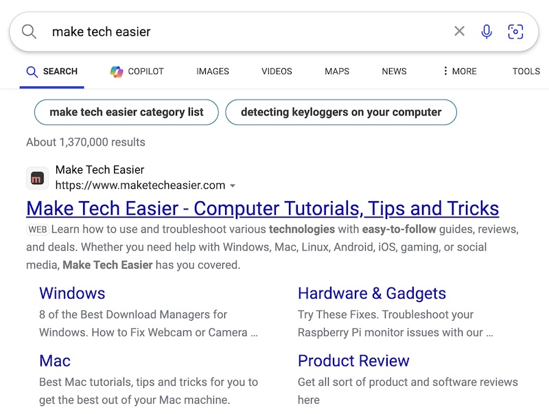 Search in Microsoft Edge