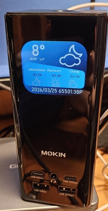 Weather showing on MOKiN DockPro DK2403.