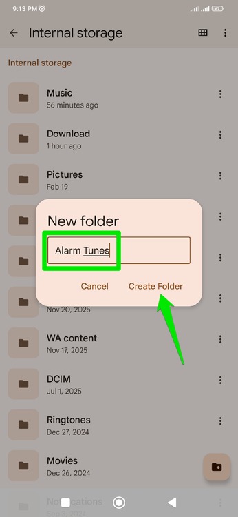 Naming Folder on Android