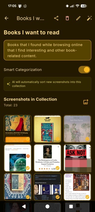 Creating collections with Studio Shots app on Android. 