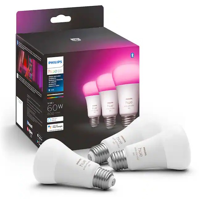 Philips Hue A19 Bluetooth Smart Bulb (3-Pack)