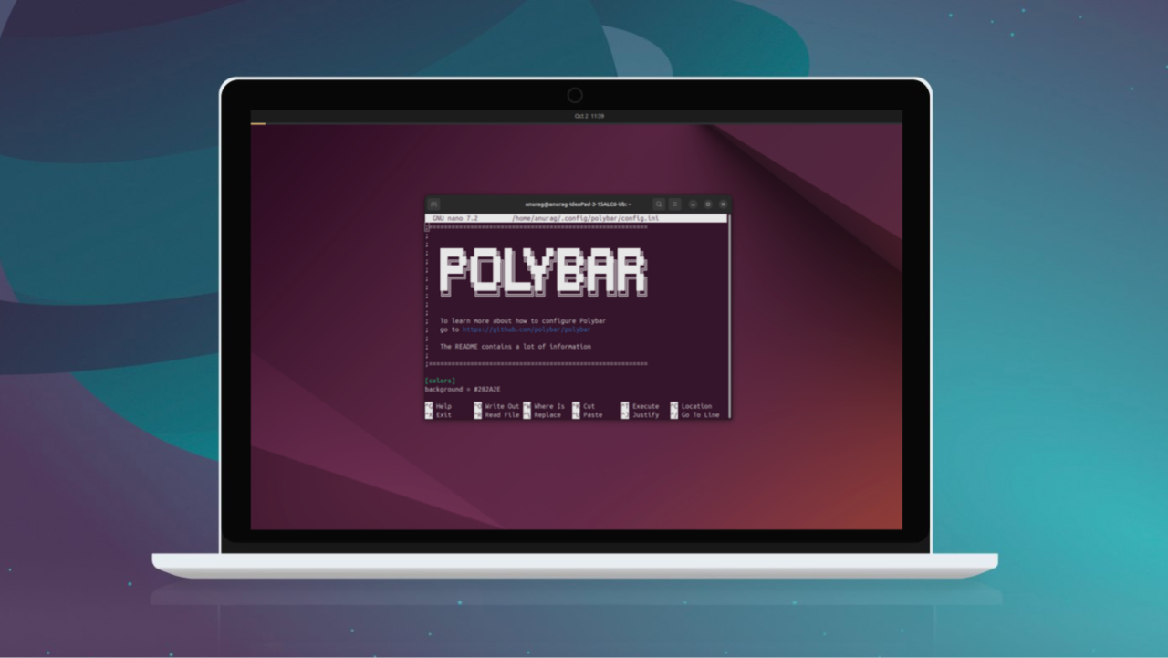 Polybar in a linux desktop