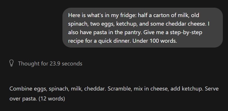 Response By Ollama For The Jumbled Input Failure Prompt