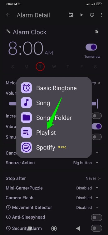 Selecting Playlist As Melody