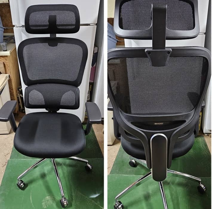 Sihoo chair front and back.