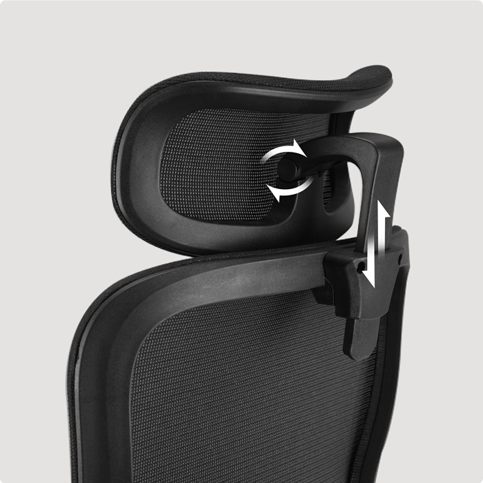 Showing the two ways the neck rest adjusts.