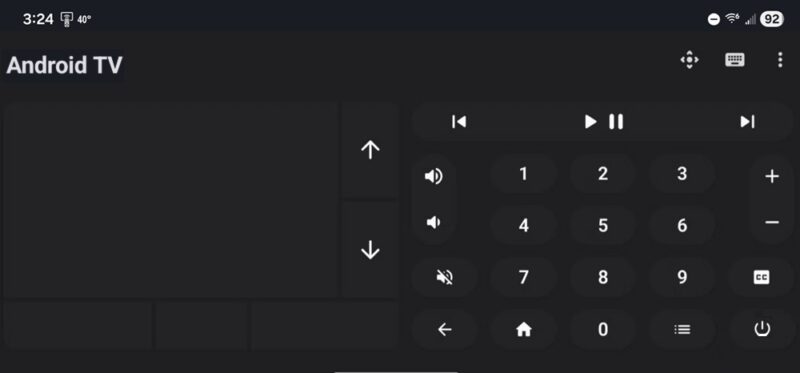 Using the touchpad in Bluetooth Remote.