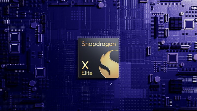 Snapdragon X Elite chip on a motherboard