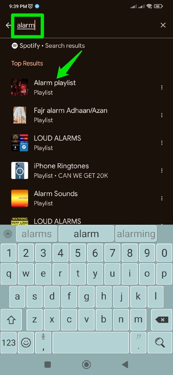 Spotify Playlist Search showing playlists
