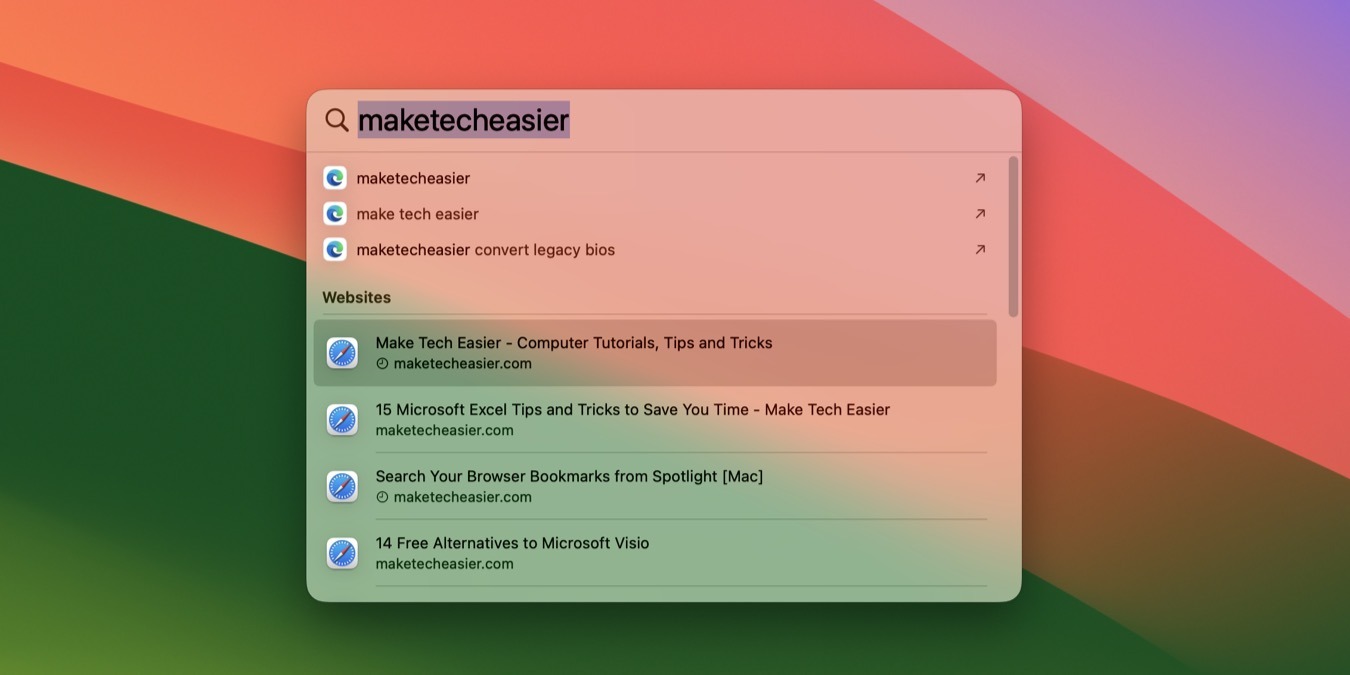 Search Your Browser Bookmarks from Spotlight on Mac