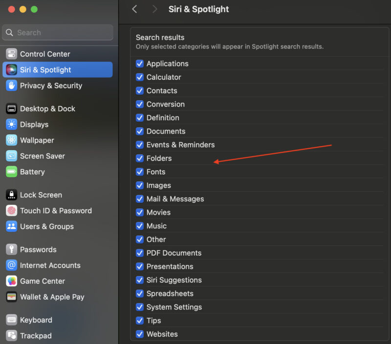 Spotlight Search Results