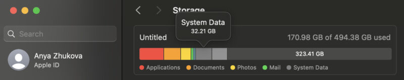 System Data Storage Mac