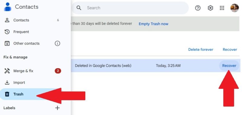Recovering deleted Android phone numbers from PC.