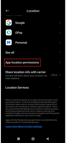 Android Location App Location Permission