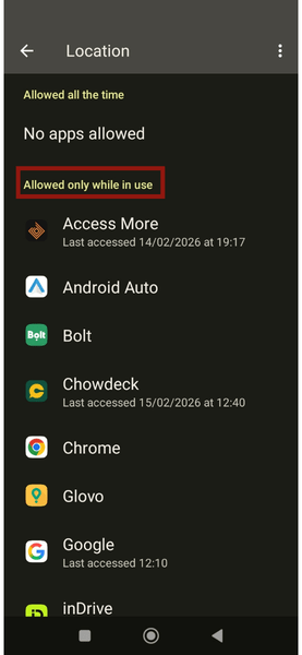 Android Location Settings
