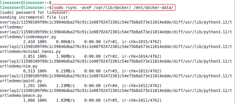 Copy Docker Data Rsync