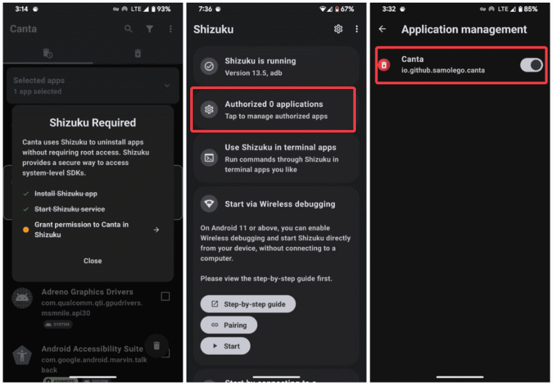 Enable App Permission Forcanta In Shizuku