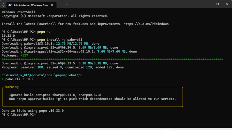 Install Pake Cli Windows Terminal