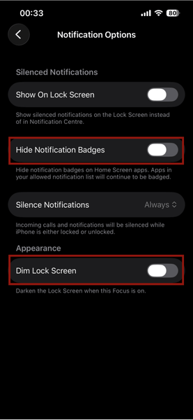 Iphone Focus Notification Options