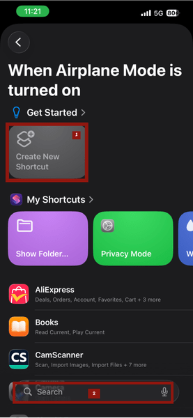 Iphone New Shortcut