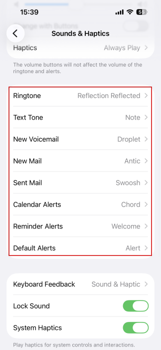 Changing notification sounds on iPhone.