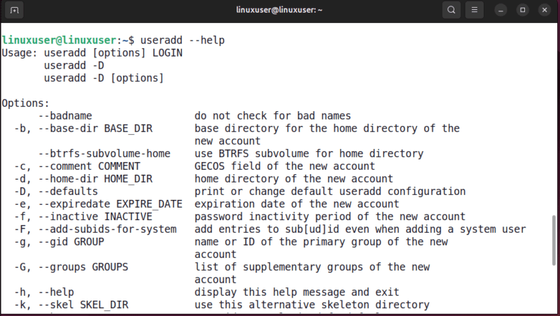 Linux Useradd Help