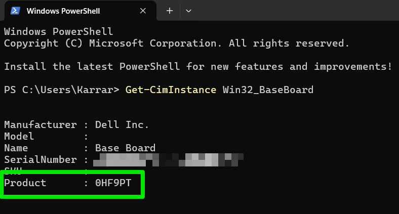 Motherboard Model in Powershell using CIM Instance