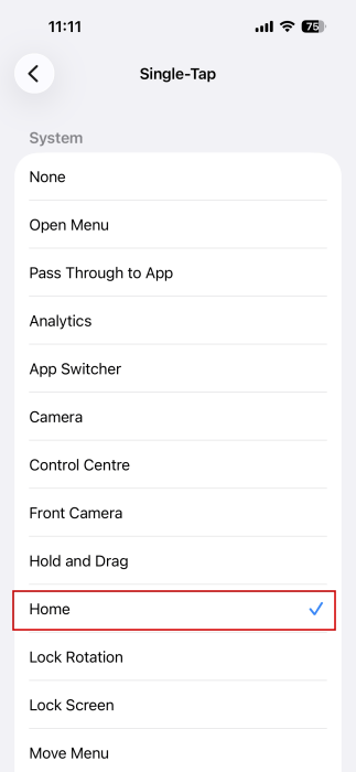 Navigation Buttons Iphone Single Tap Home